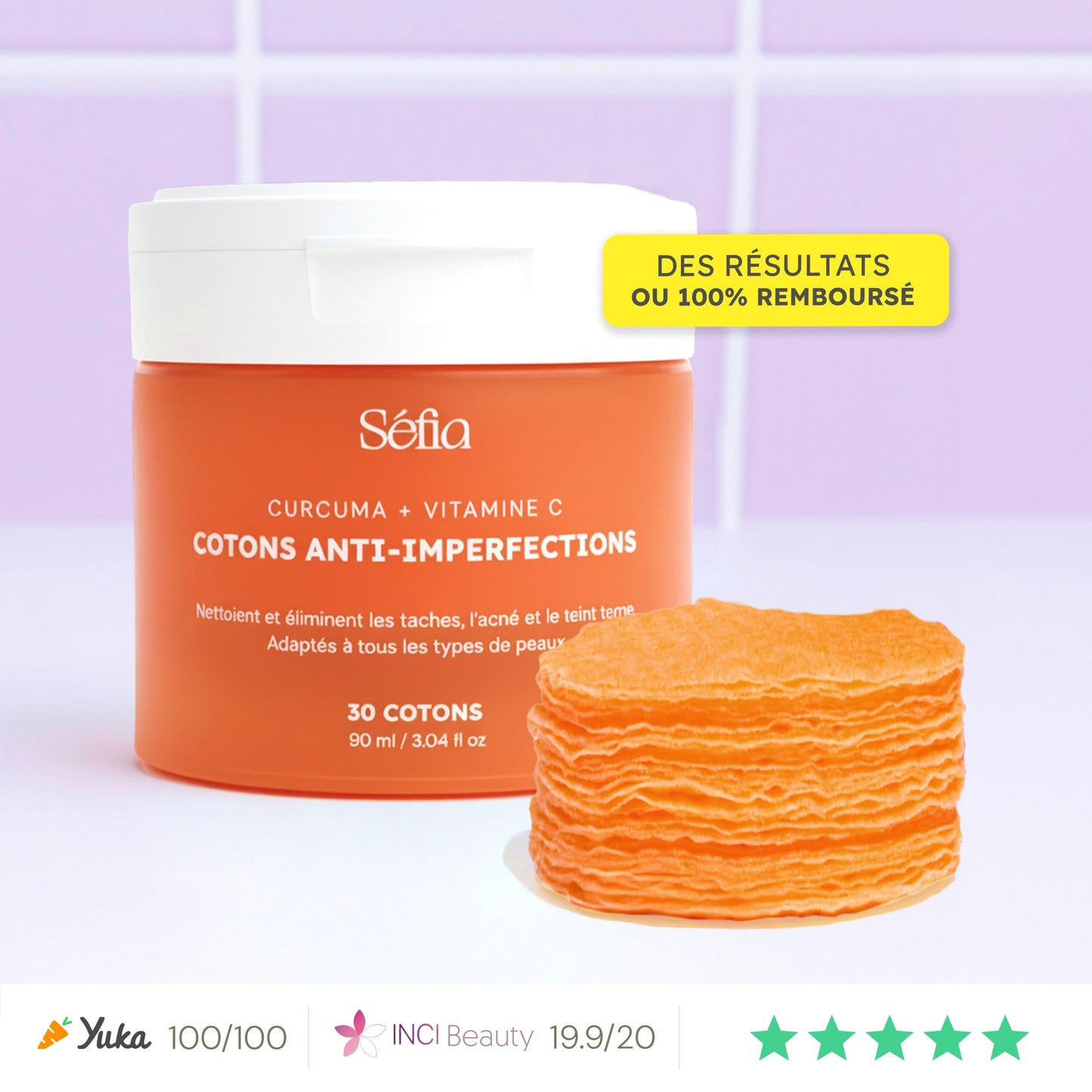 Box mit Kurkuma-Wattepads